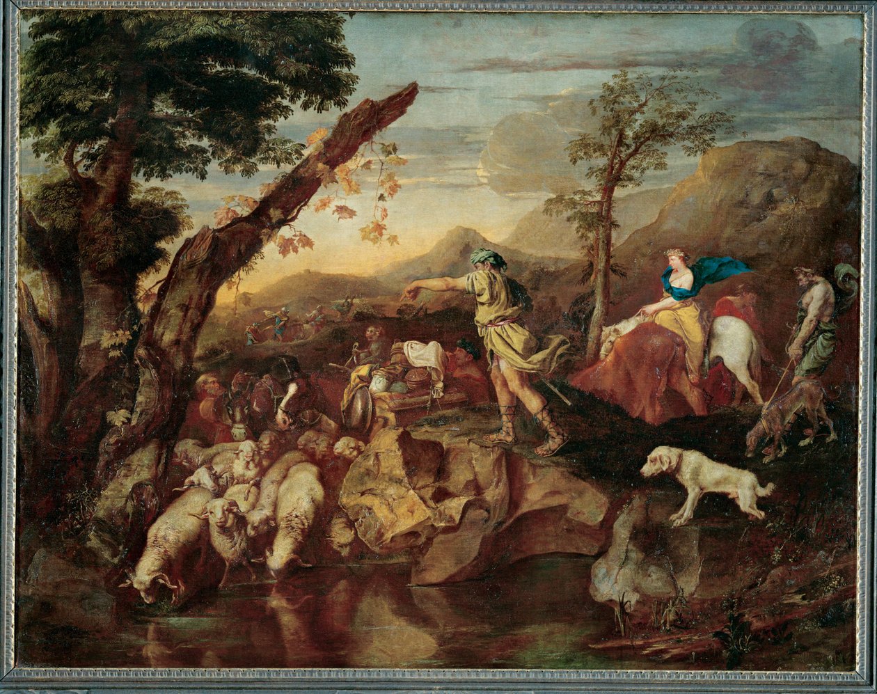 Auszug Jakobs nach Kanaan - Jákob odchází do Kanaánu... (malba na plátně) od Andrea di Leone