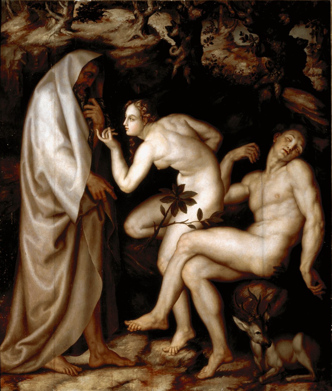 Stvoření Evy (malba od Andrea di Mariotto del Minga