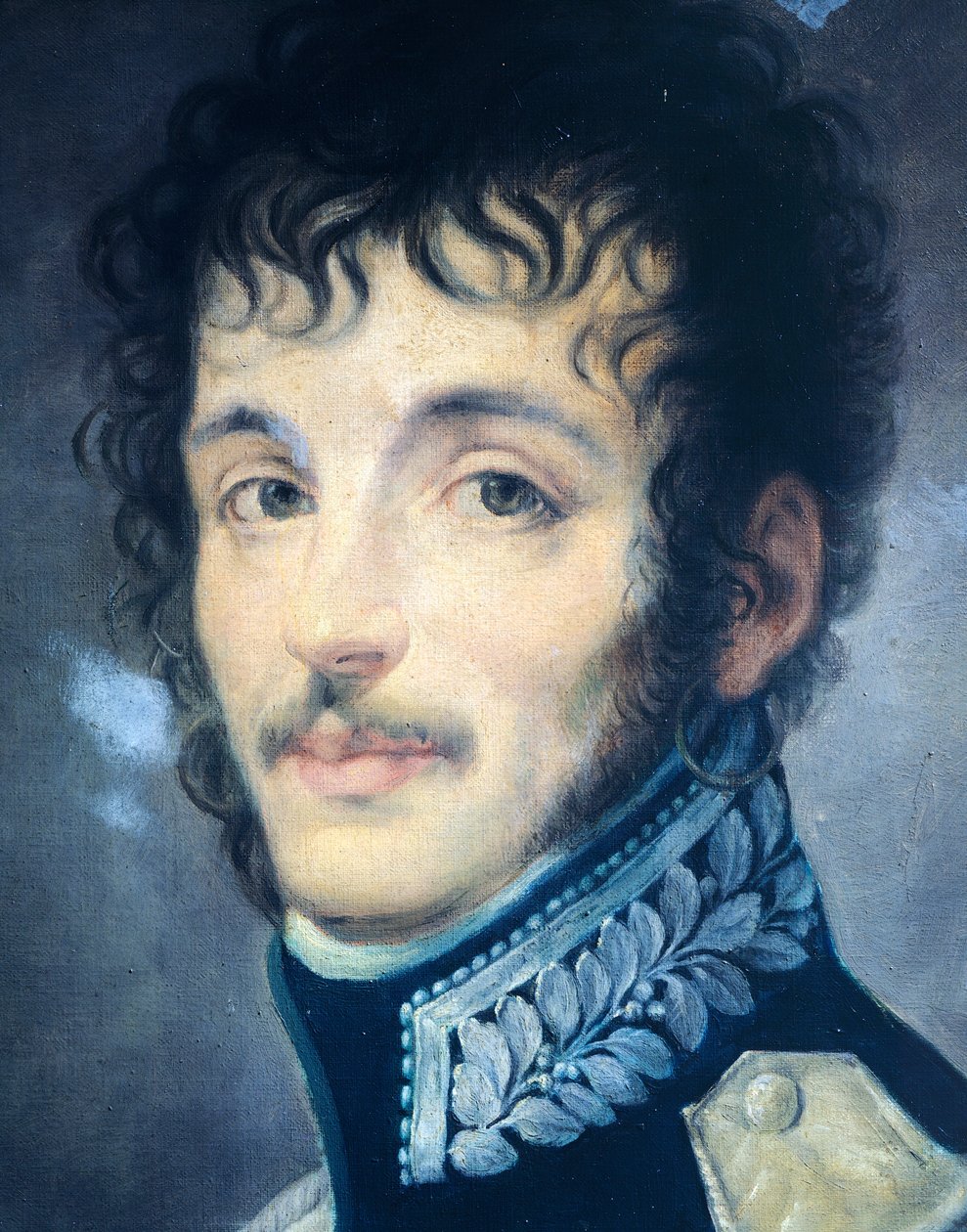 Hrabě Teodoro Lechi v uniformě královské gardy italské armády, Andrea Appiani, detail od Andrea the Elder Appiani