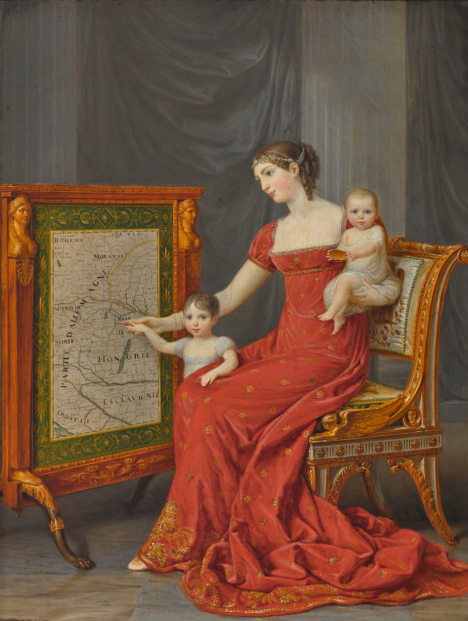 Bavorská princezna Augusta (1788-1851), vévodkyně z Leuchtenbergu, se svými dcerami Joséphine a Eugénií od Andrea the Elder Appiani