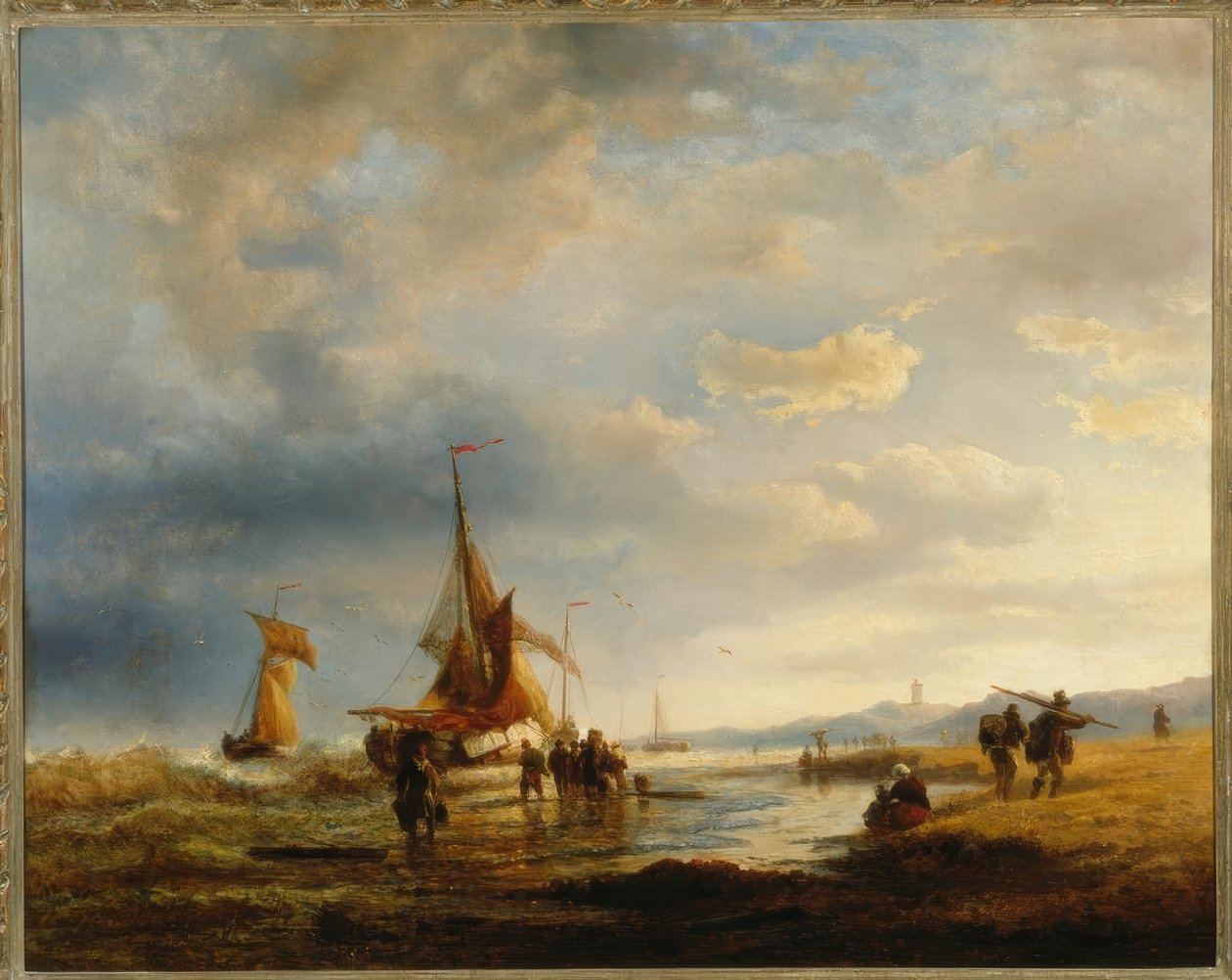A.Achenbach, rybář na pláži od Andreas Achenbach
