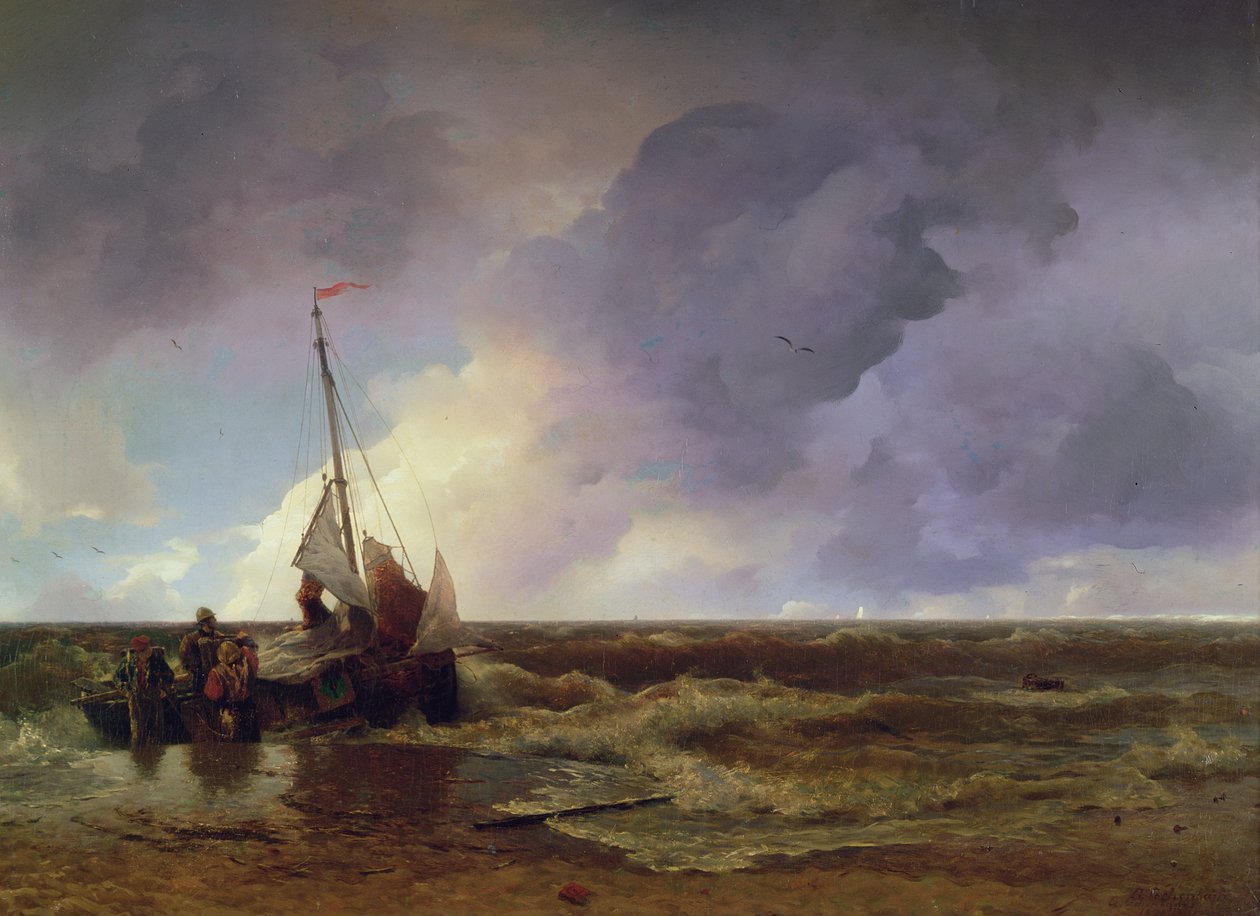 Příchod na břeh od Andreas Achenbach