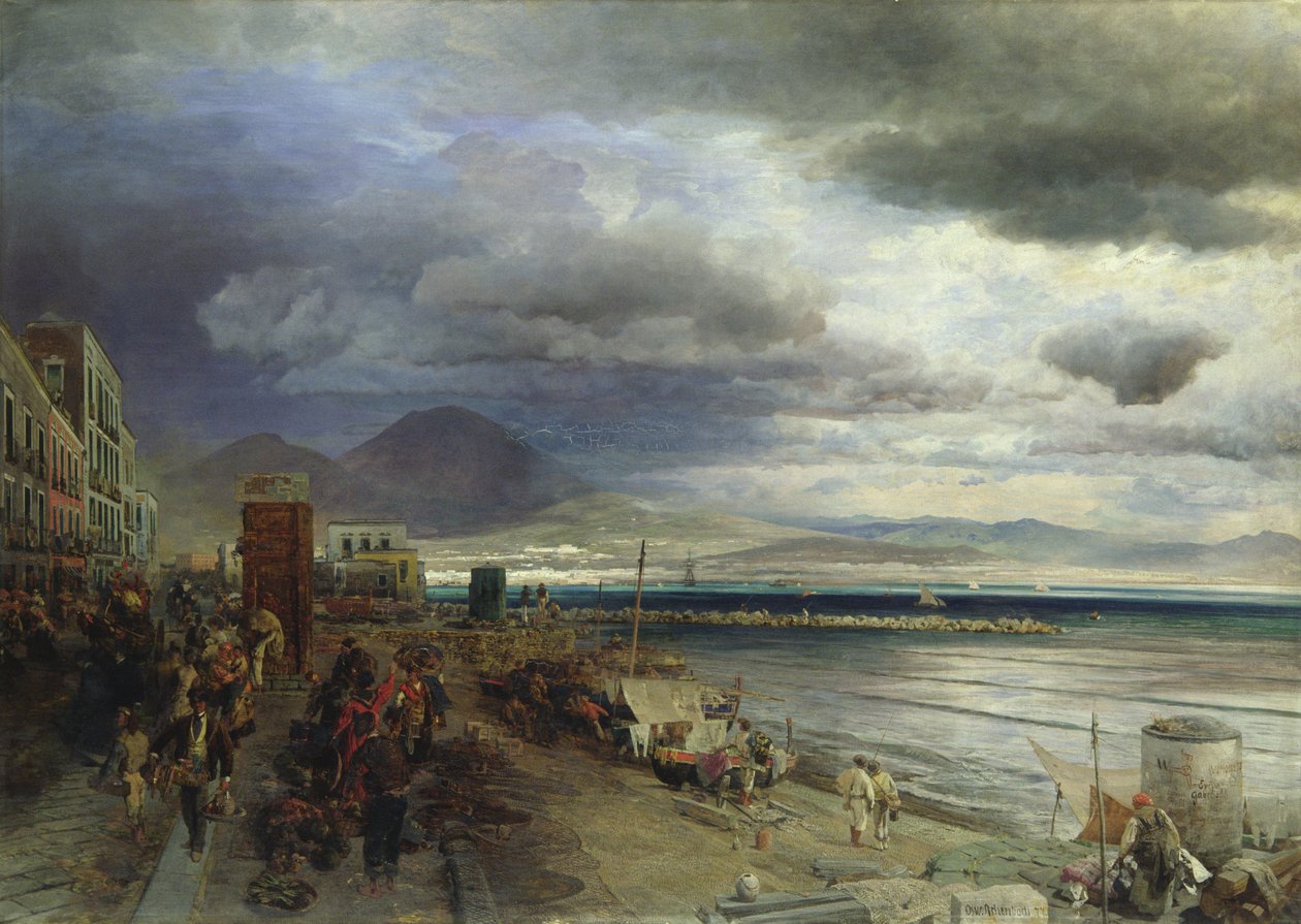 Pobřeží Neapole, 1877 od Andreas Achenbach
