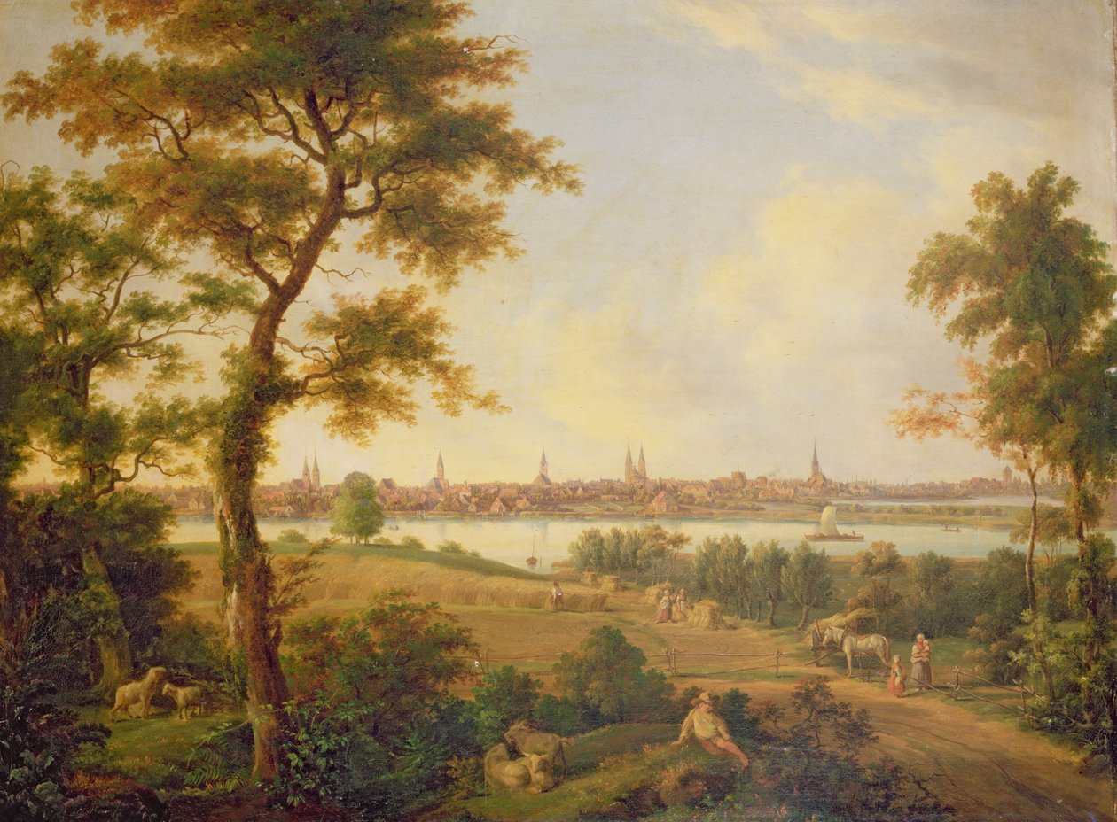 Pohled na Lubeck, 1869 od Andreas Achenbach