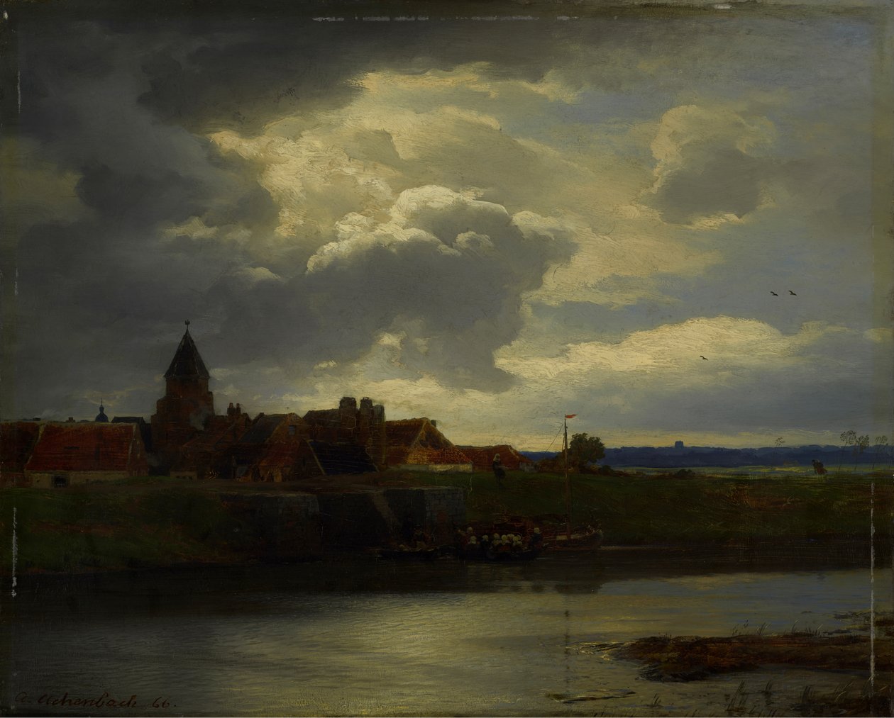 Krajina s řekou od Andreas Achenbach