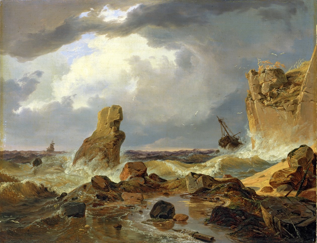 Surf na skalnatém pobřeží od Andreas Achenbach