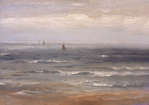 Severní moře (olej na plátně položeném na kartě) od Andreas Achenbach