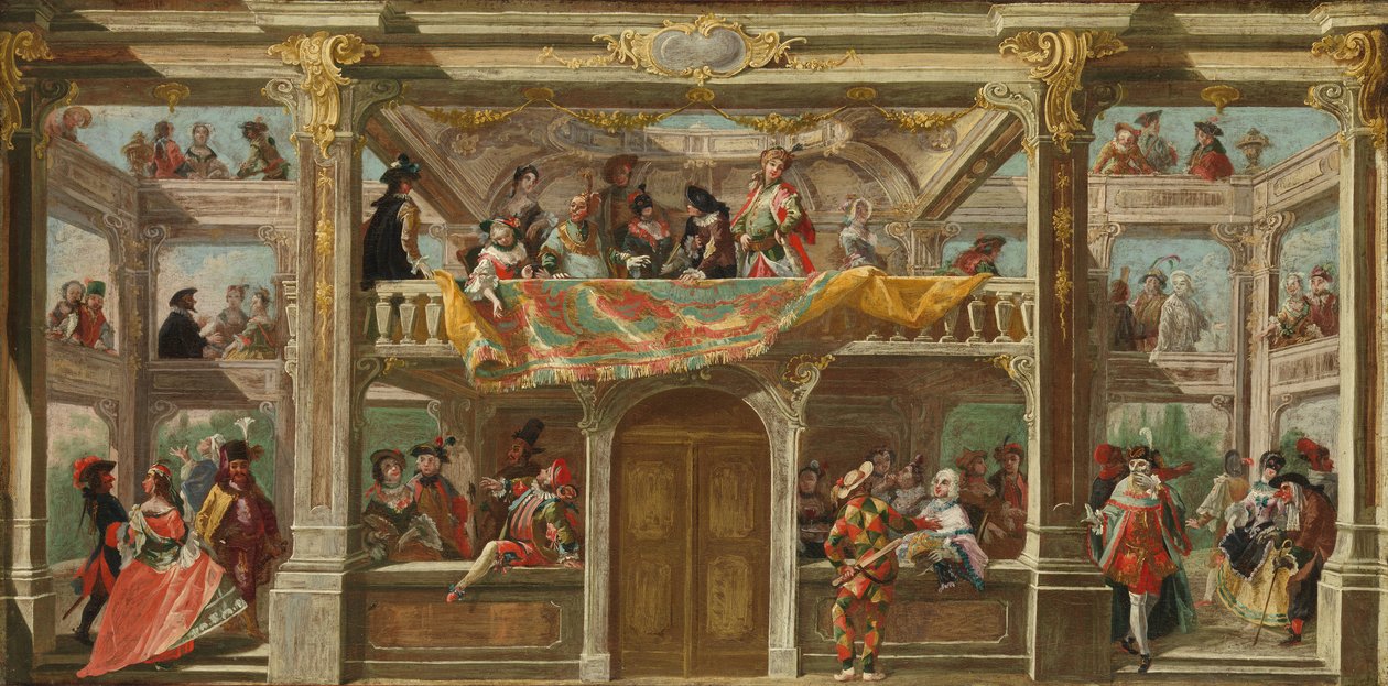 Maskovaný ples v Čechách, ca. 1748. od Andreas Altomonte