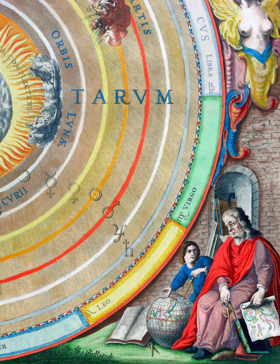 Astronom, detail z mapy planet, 1660-1661 od Andreas Cellarius