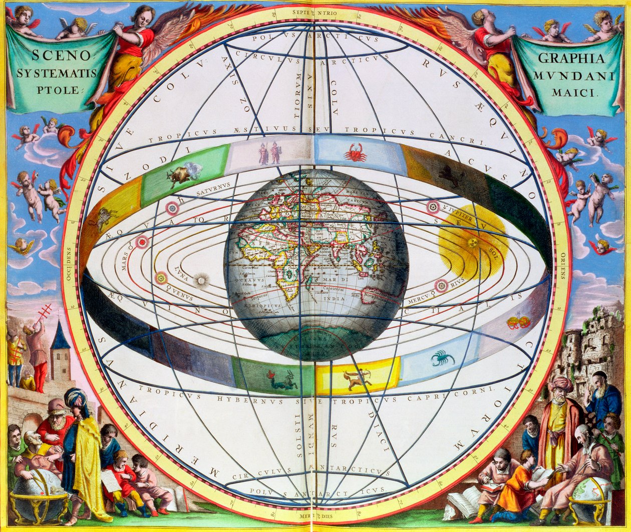 Mapa křesťanských kontelací, 1660-1661 od Andreas Cellarius