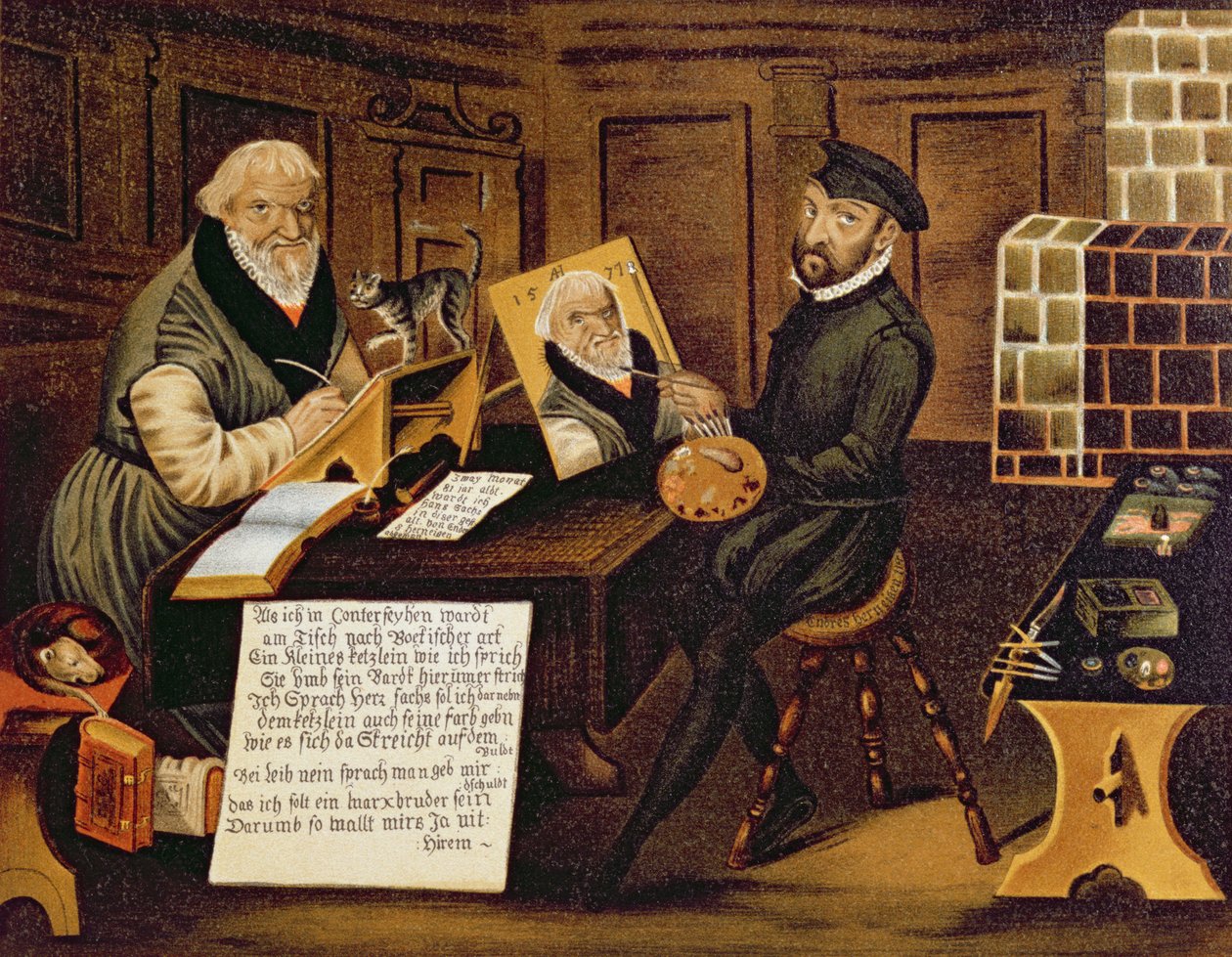 Umělec při práci maluje Hans Sachs (1494-1576) od Andreas Herneyssen
