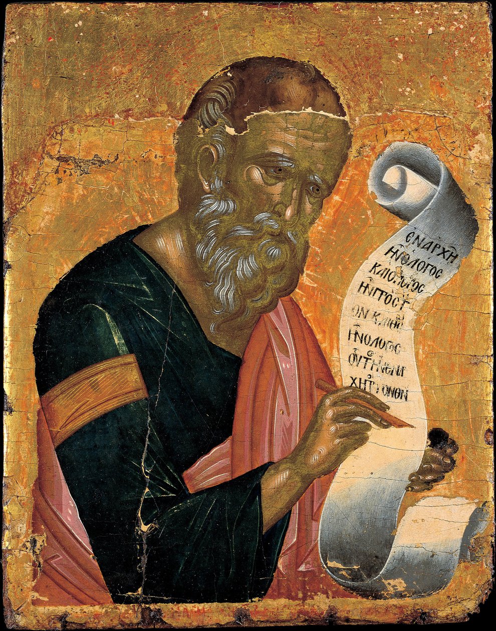 Svatý Jan Evangelista píšící svá Zjevení, cca 1455 od Andreas Ritzos