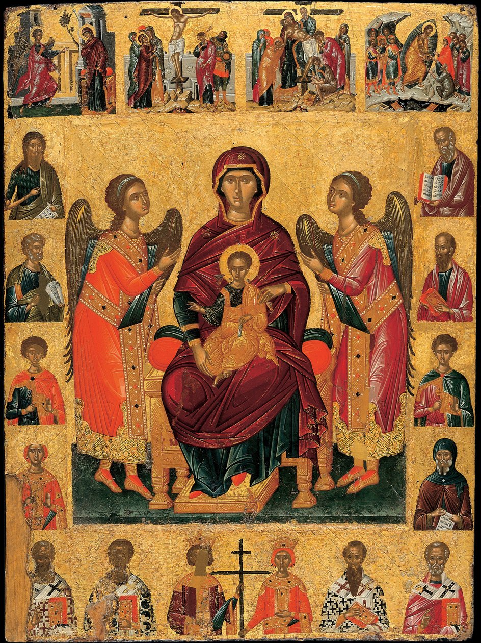Panna a dítě na trůnu, konec 15. století. od Andreas Ritzos