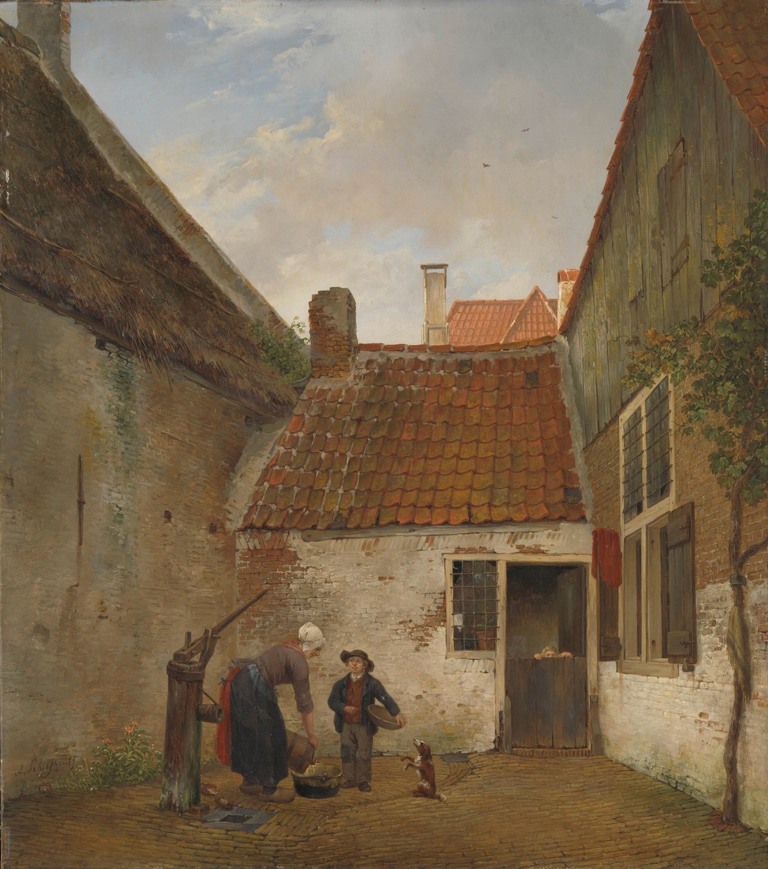 Vnitřní nádvoří od Andreas Schelfhout