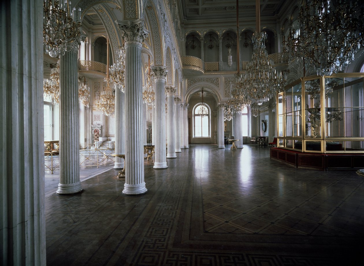 Pohled na pavilonový sál Malé Ermitáže (Hermitage) navržený Andrejem Ivanovičem Stakenschneiderem (1802-1865) 1850-1858 Ermitážní muzeum, Petrohrad od Andrei Ivanovich Stackenschneider