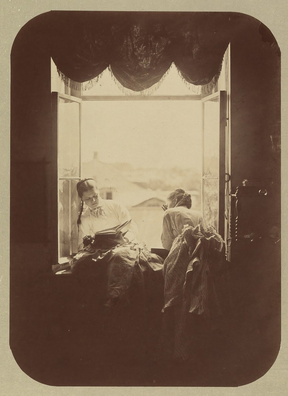[Dvě mladé ženy u okna], ca. 1870. od Andrei Osipovich Karelin