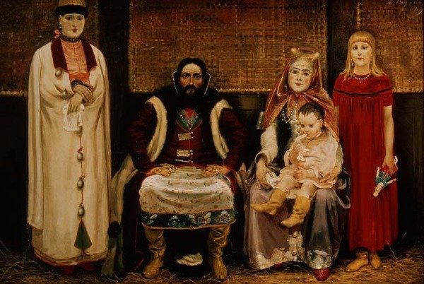 Obchodník a jeho rodina v sedmnáctém století od Andrei Petrovich Ryabushkin