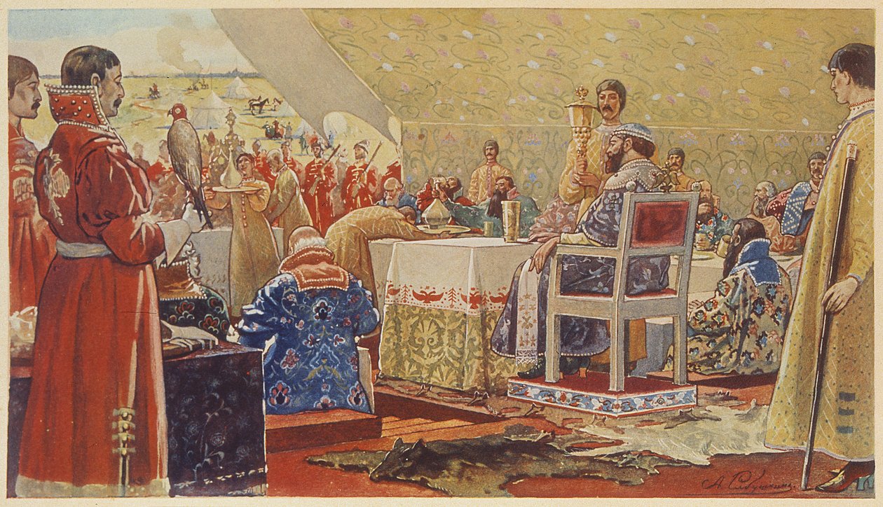 Svátek cara Alexise I. Michajloviče (řekl velmi mírumilovný car od Andrei Petrovich Ryabushkin