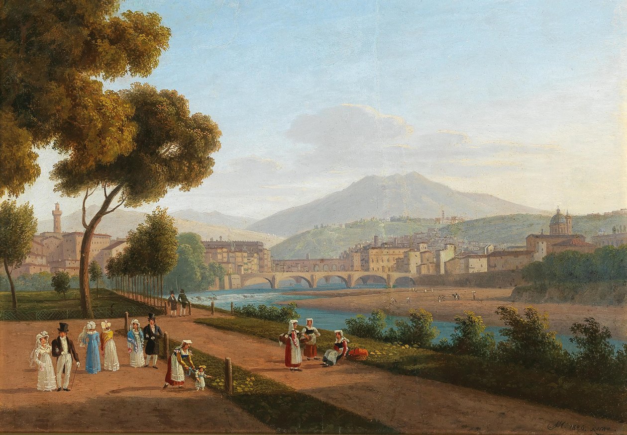 Florencie, pohled na Ponte Vecchio, 1826. od Andrei Yefimovich Martynov