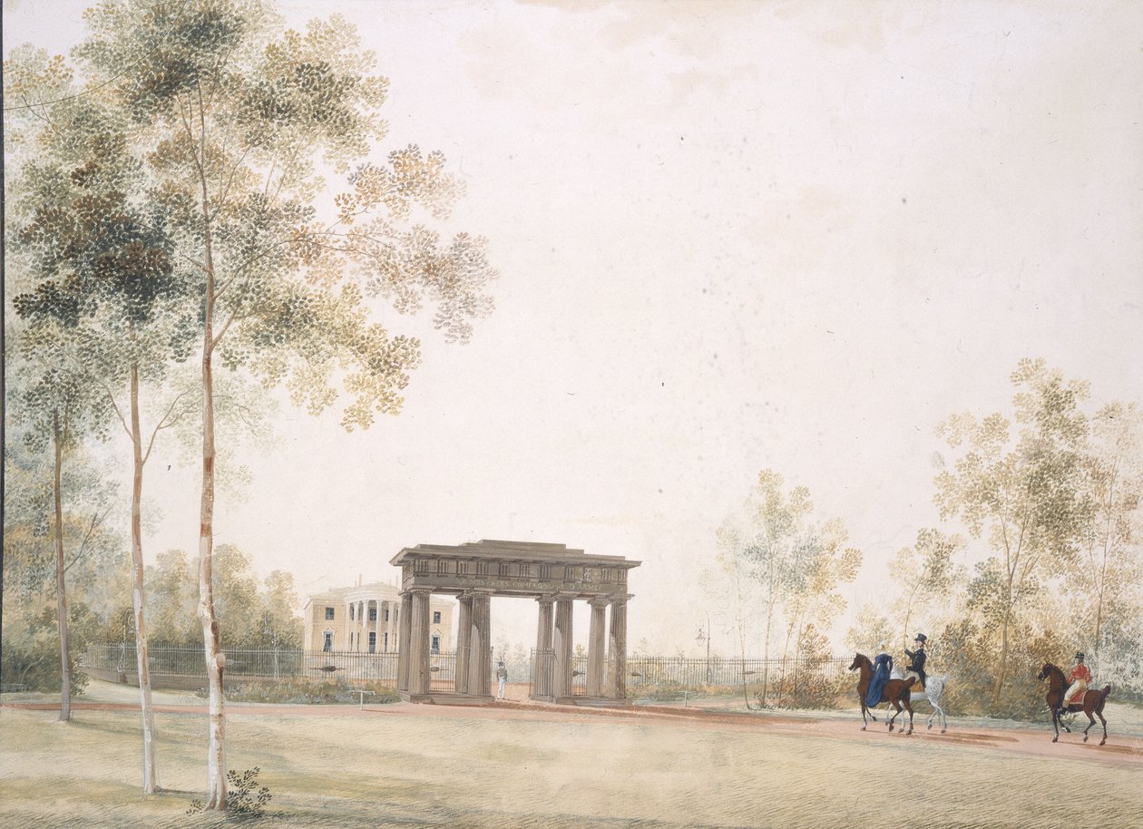 Brána do parku v Carskoje Selo, po roce 1821 od Andrei Yefimovich Martynov