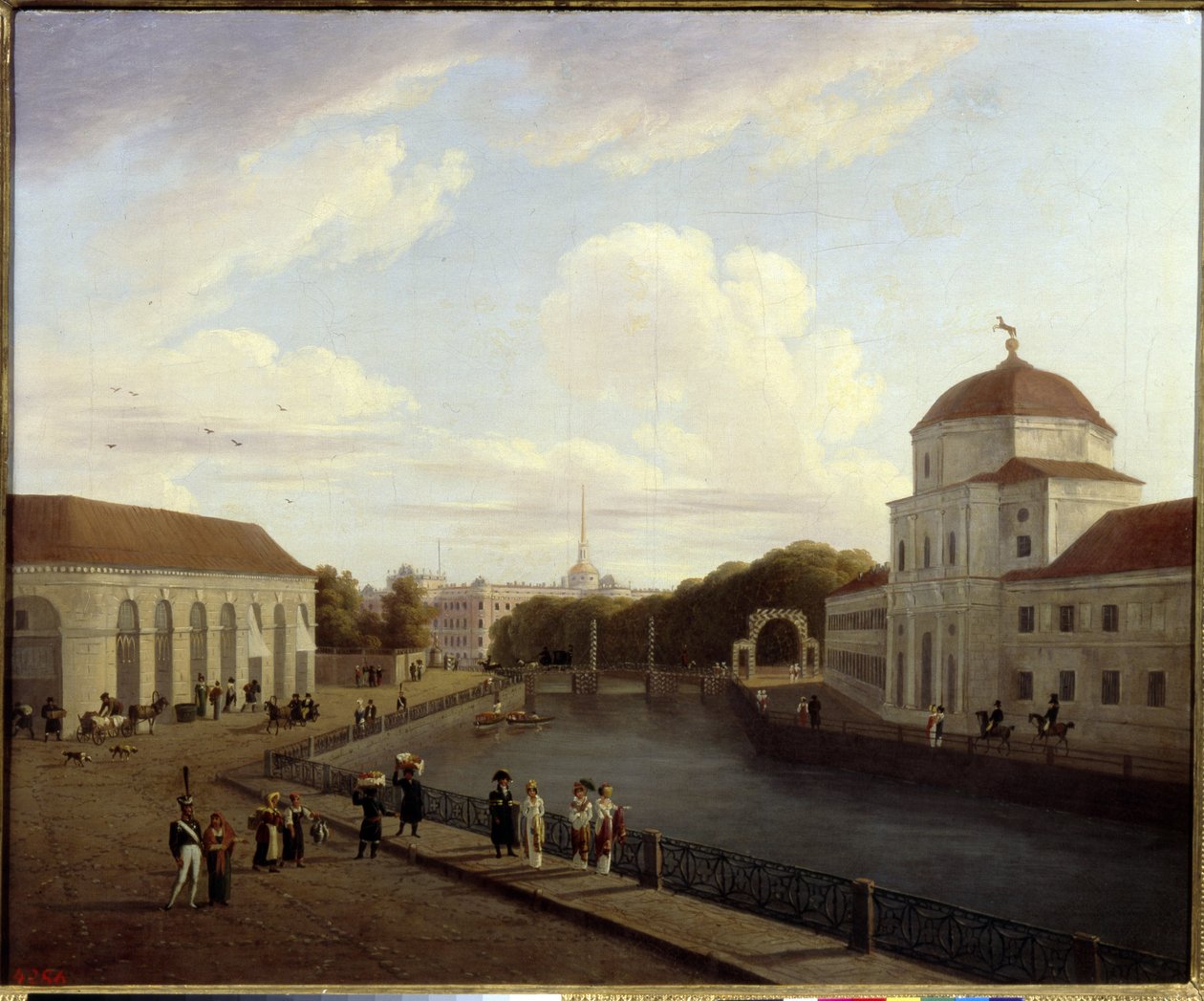 Palác Michel v Petrohradě. (Michaelský palác v Petrohradě). Obraz Andreje Jefimoviče Martynova (1768-1826), olej na plátně od Andrei Yefimovich Martynov