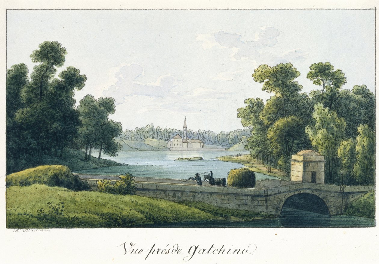 Převorský palác v Gatchina, před rokem 1817 od Andrei Yefimovich Martynov
