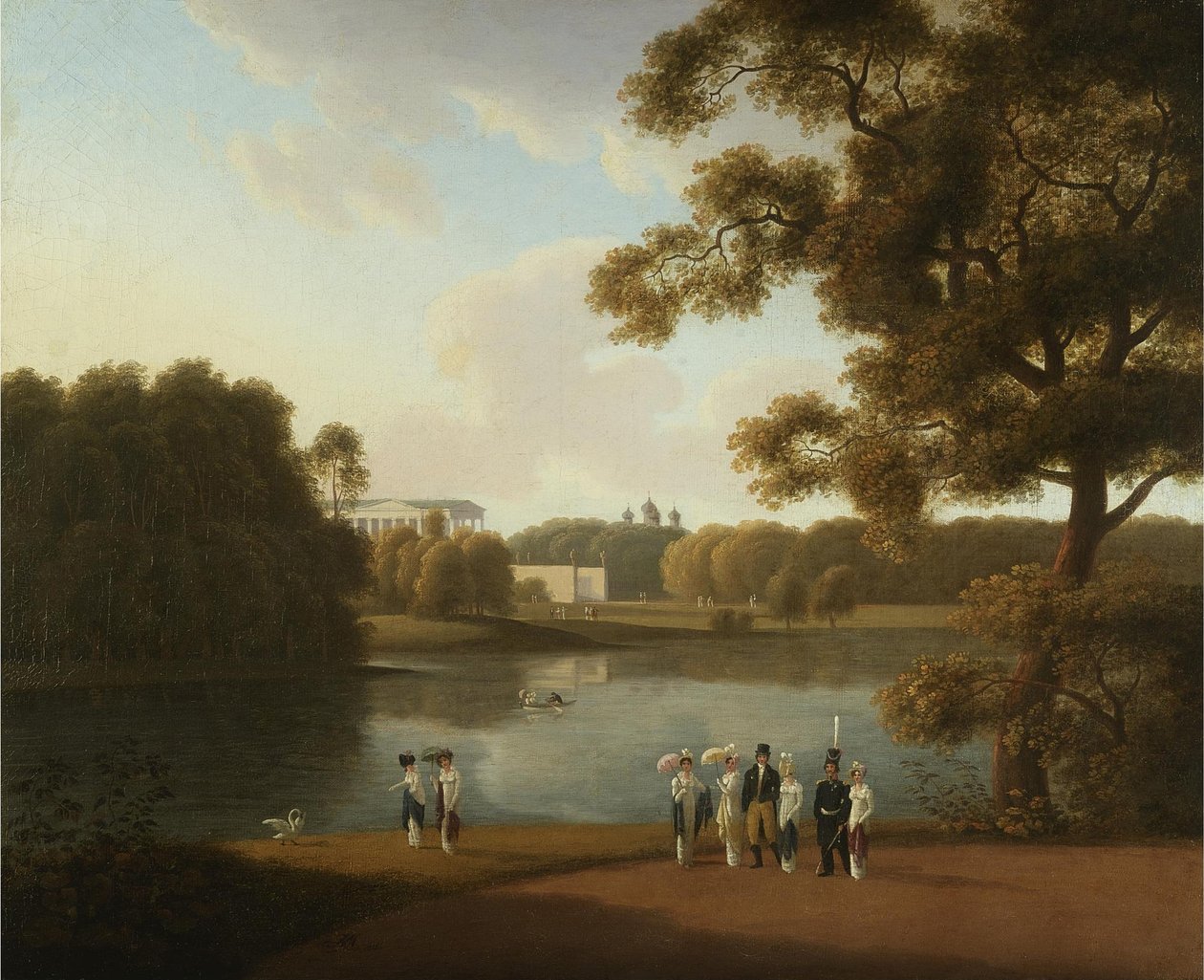Pohled na Cameron Gallery v Carskoye Selo, 1815 od Andrei Yefimovich Martynov