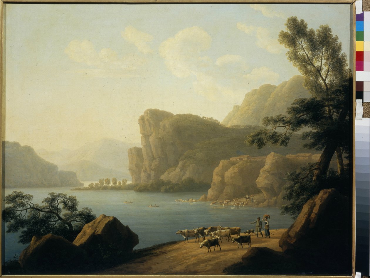 ""Pohled na řeku Selenga na Sibiři"" Obraz Andreje Jefimoviče Martynova (1768-1826) 1817 - Olej na plátně Rozměr 64,3x80 cm Státní Treťjakovská galerie, Moskva od Andrei Yefimovich Martynov