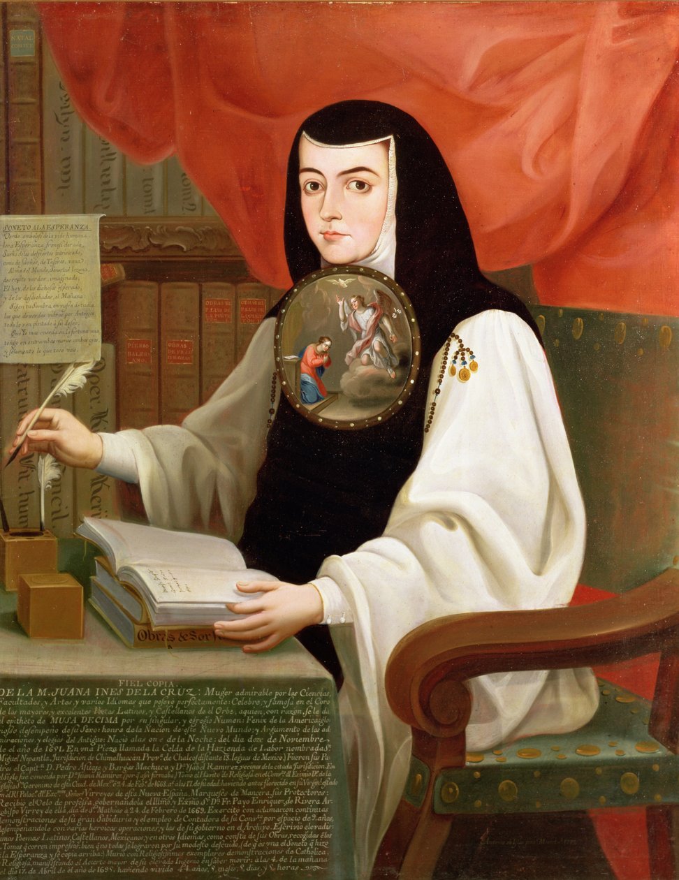 sestra Juana Ines de la Cruz (1648-95) od Andres de Islas