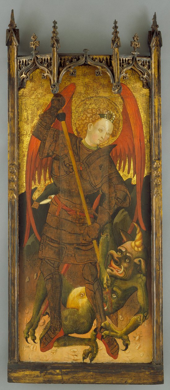 Svatý Michael bojující s drakem, kolem roku 1400 (tempera na desce) od Andres Marcal de Sas