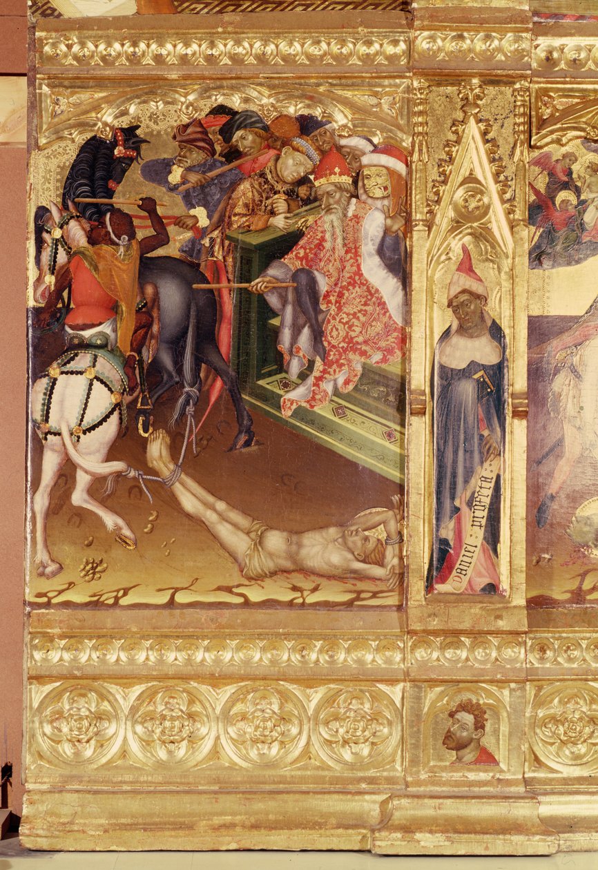 Oltářní obraz sv. Jiří, Valencie, kolem 1420 (tempera a zlacení na borovém panelu) od Andres Marcal de Sas