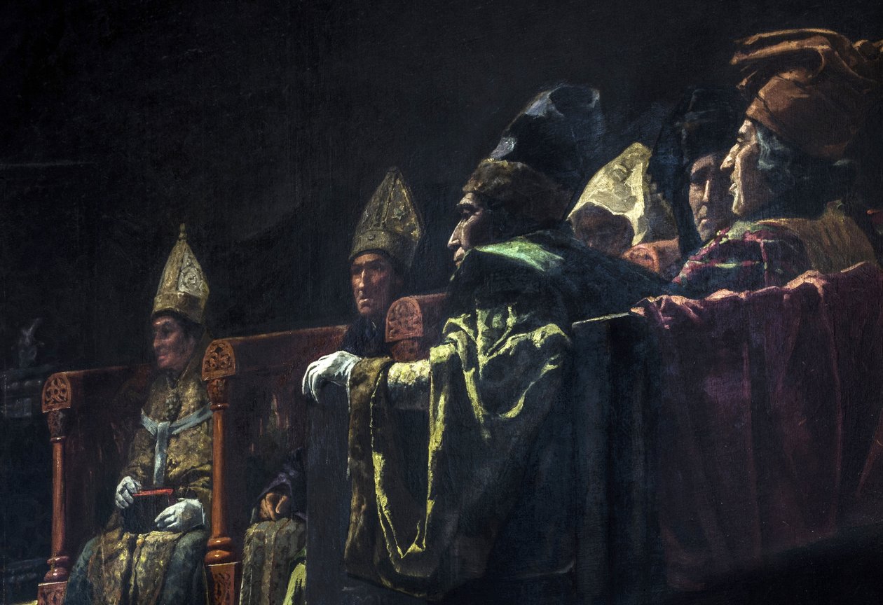 Compromis de Caspe (1412) - Historická malba: Kompromis Caspe od Parlade y Heredia, Andres (1859-1933) od Andres Parlade y Heredia