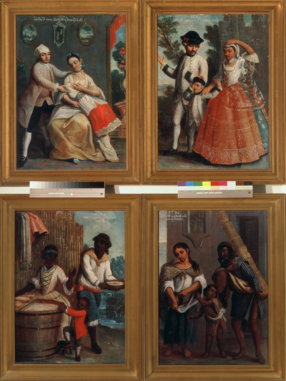 Čtyři různé rasové skupiny od Andres de Islas