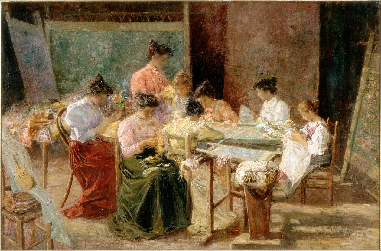 Benátské vyšívačky, cca 1905 od Andrew Colley