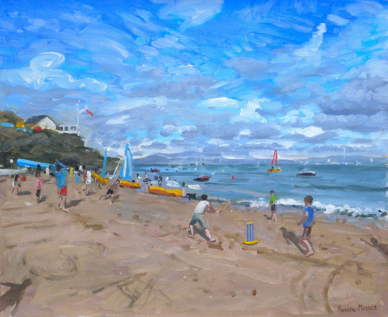 Plážový kriket, Abersoch, 2013, od Andrew Macara