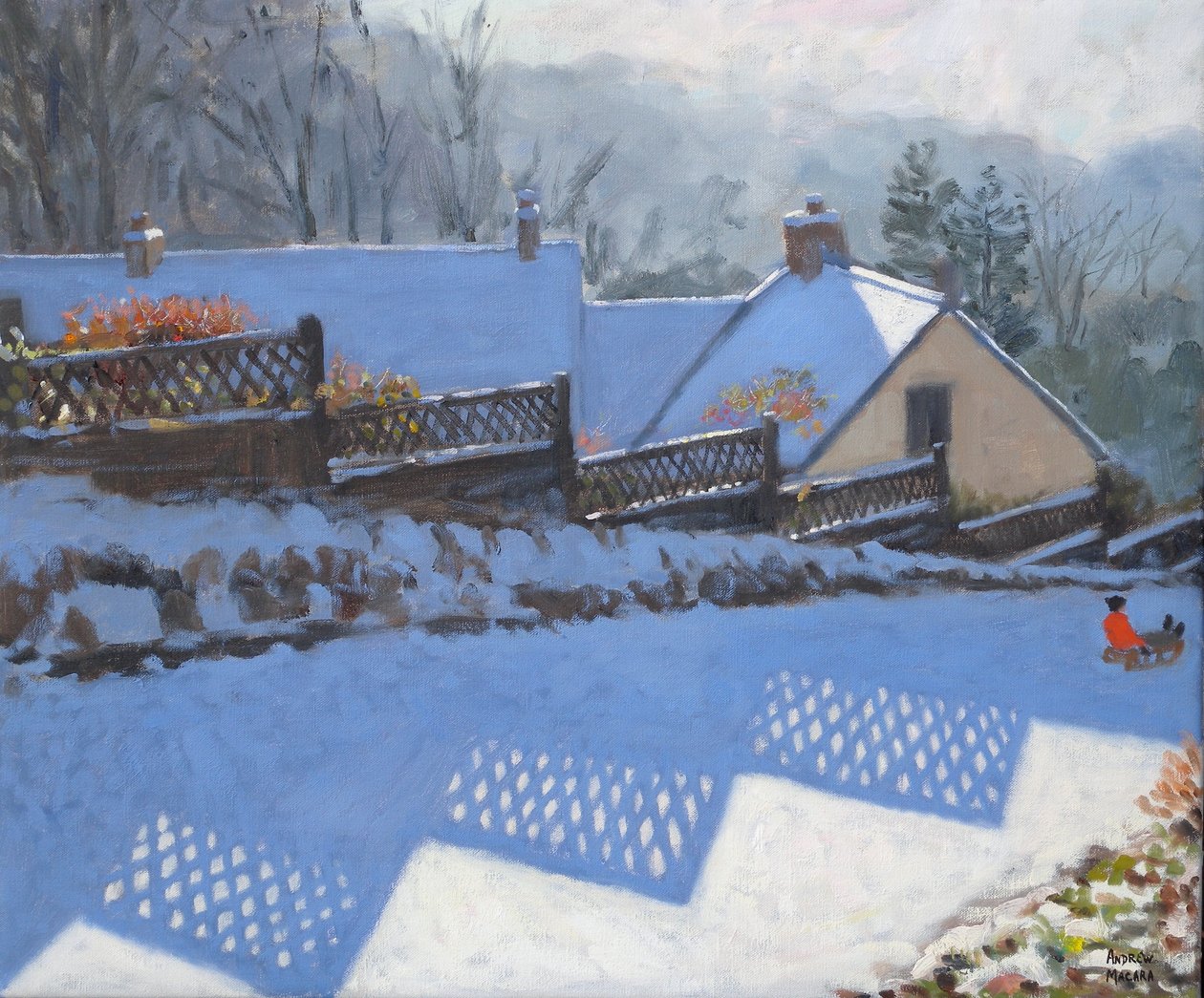 Fence Shadows, 2009 (olej na plátně) od Andrew Macara