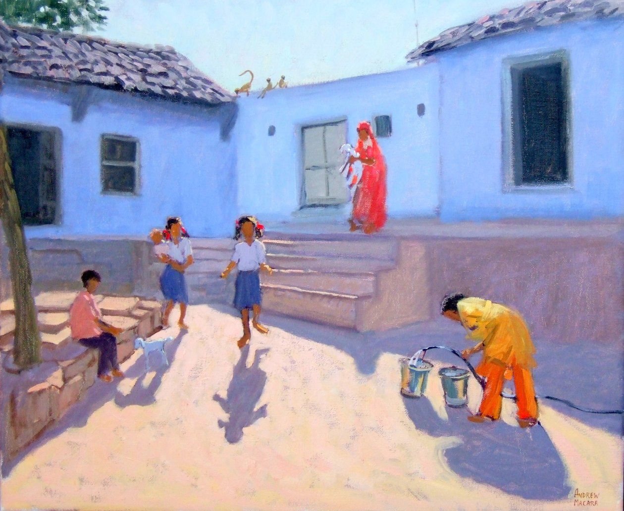 Plnění kbelíků na vodu, Rajasthan, Indie od Andrew Macara