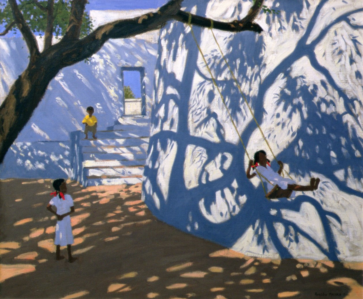 Dívka na houpačce, Indie, 2000 od Andrew Macara