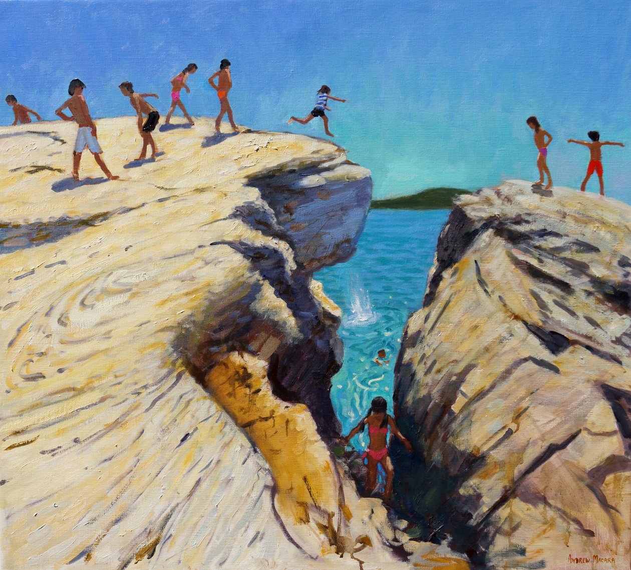 Skákání ze skály, Talíře, Skiathos, 2015, od Andrew Macara