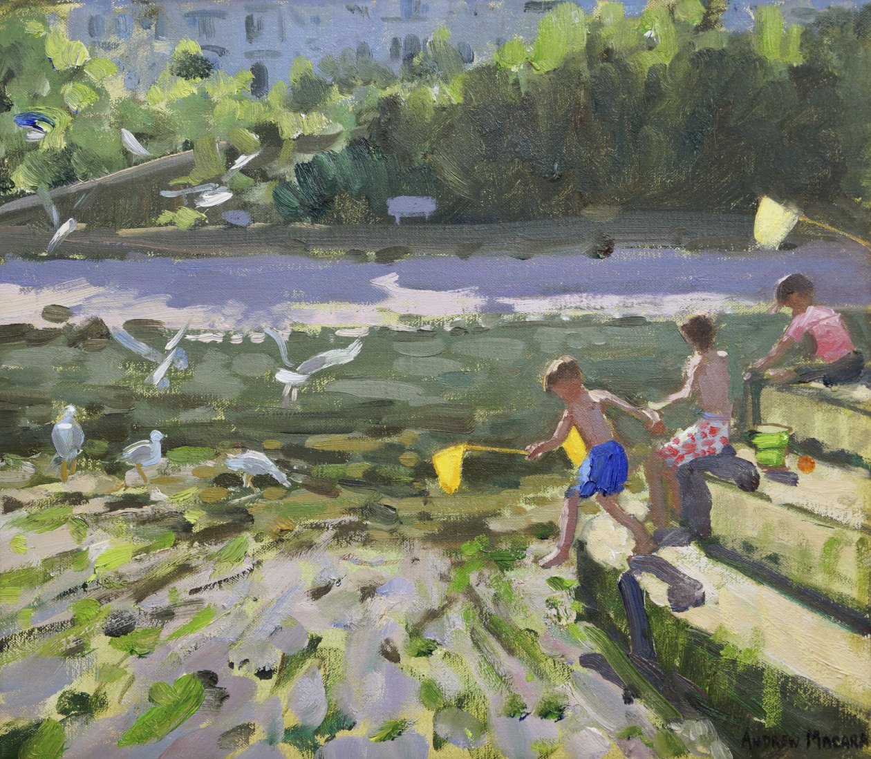 Děti a rackové, Looe, 2013, od Andrew Macara