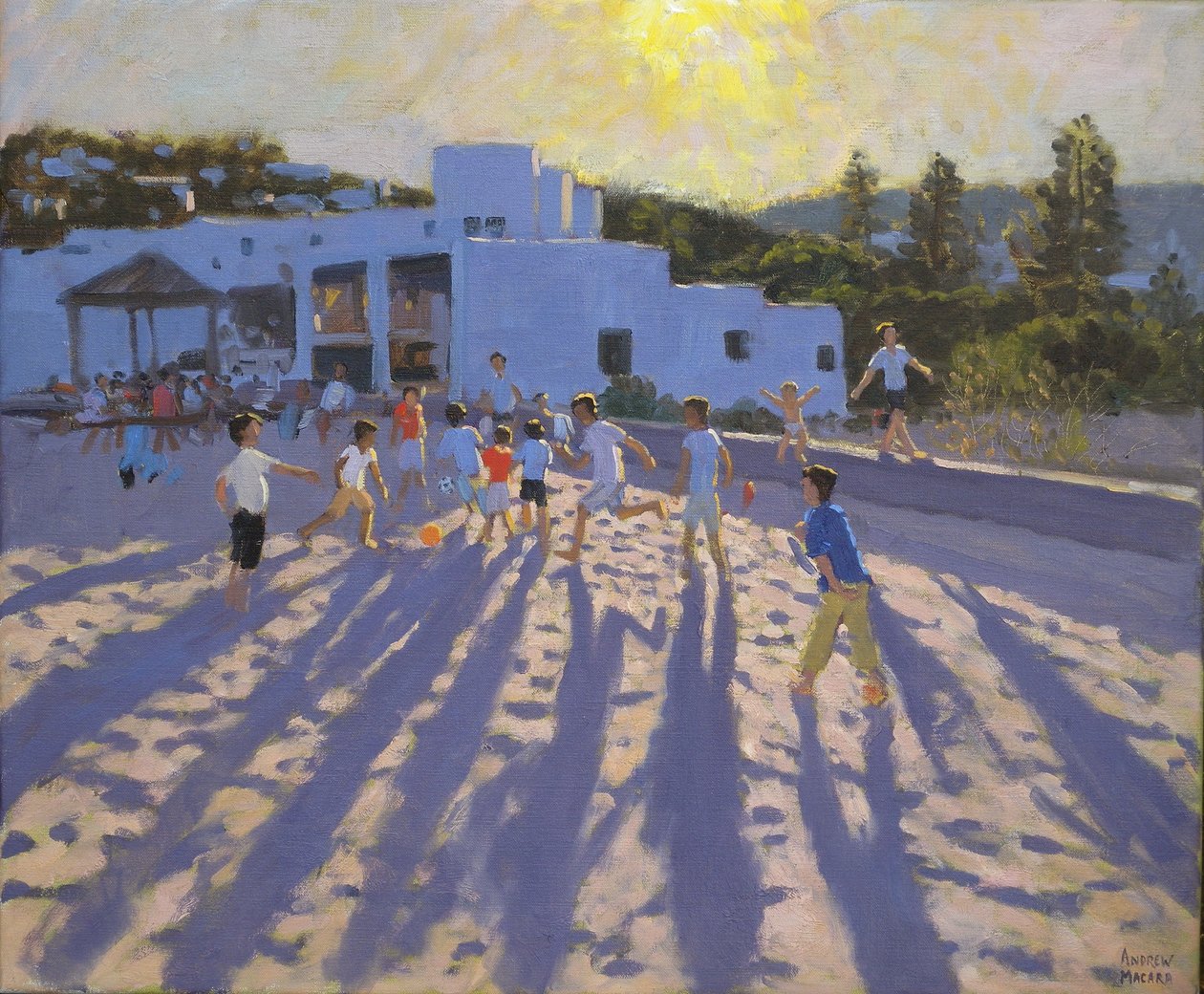 Pozdě odpoledne fotbal, Ornos, Mykonos od Andrew Macara