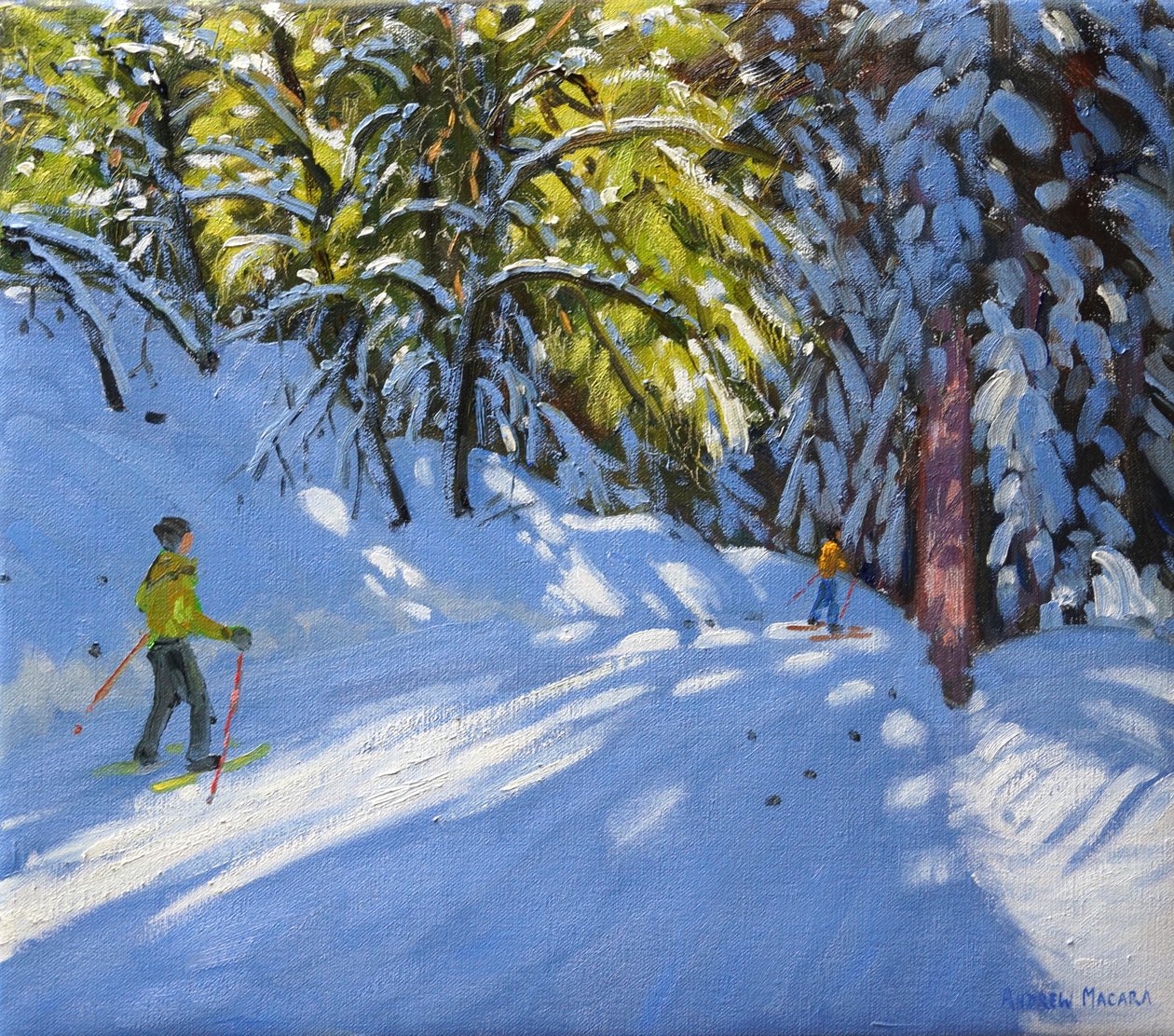 Lyžování v lese, La Clusaz, 2012 od Andrew Macara