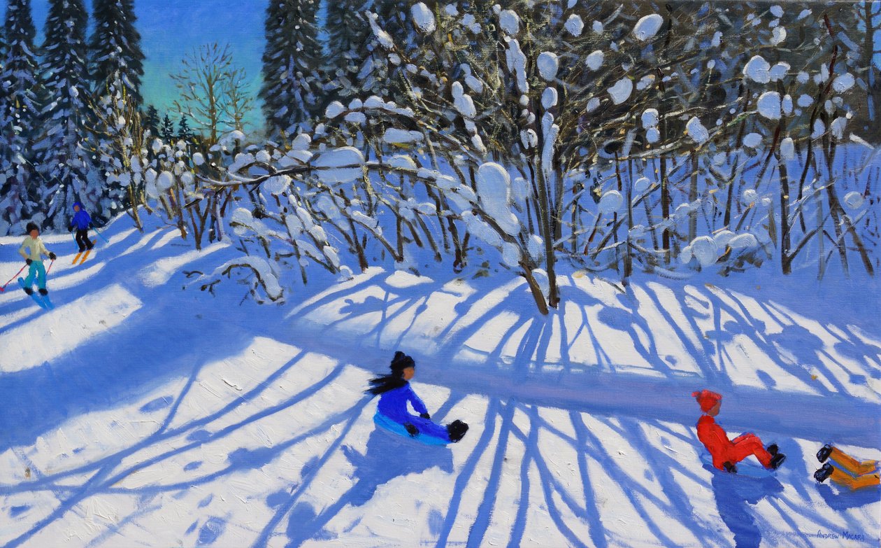 Sáňkování a lyžování na sjezdovce,Morzine, od Andrew Macara