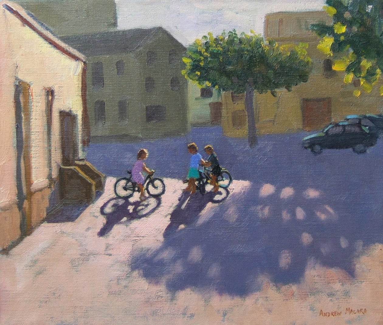 Tři děti s koly, Španělsko od Andrew Macara