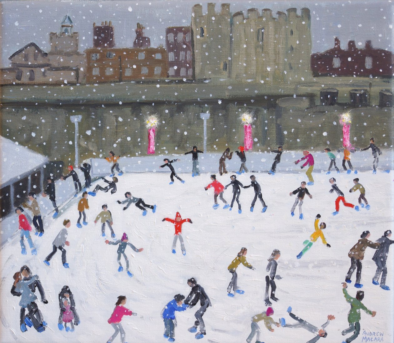 Zimní stadion Tower of London, 2015, (olej na plátně) od Andrew Macara