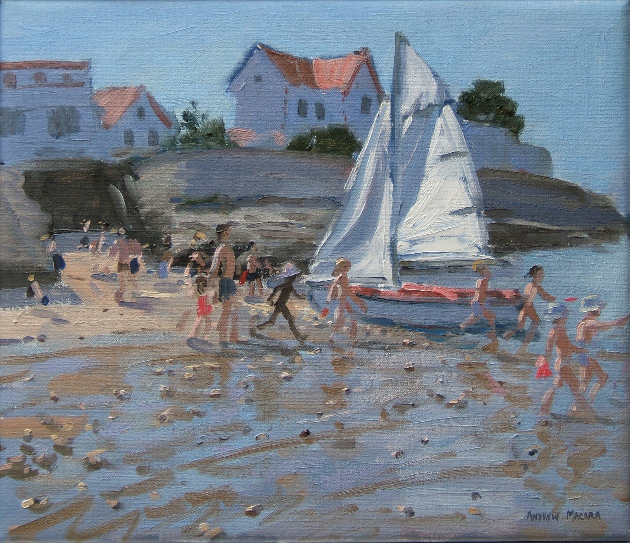 Bílá plachetnice, Palais sur Mer, Francie od Andrew Macara