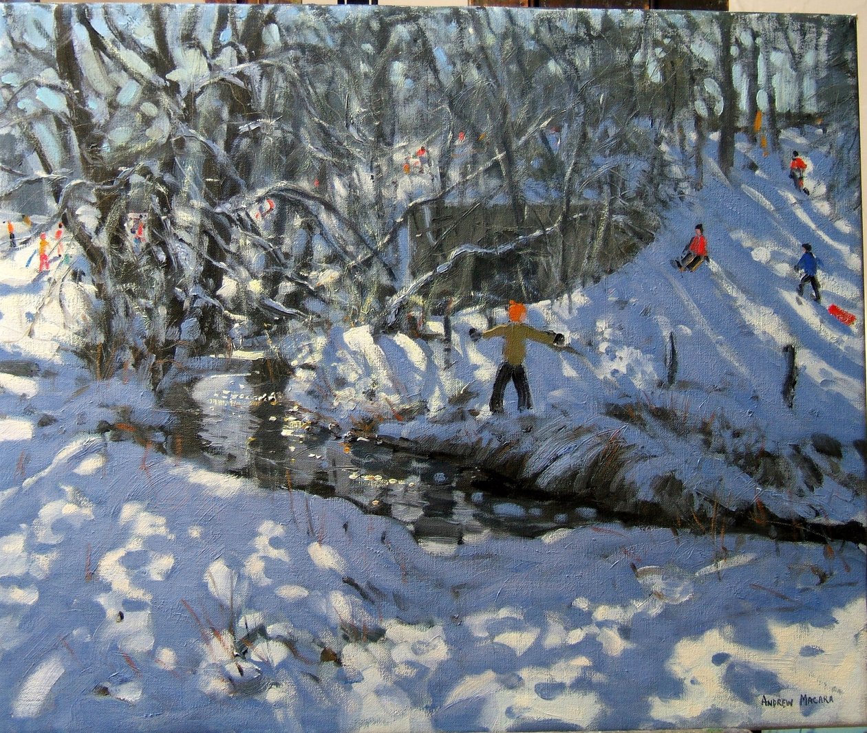 Zimní proud, Derbyshire od Andrew Macara