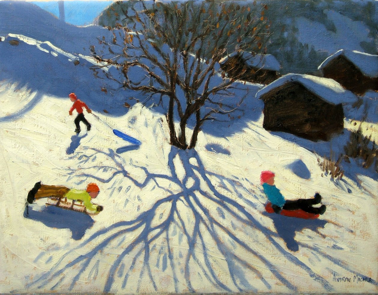 Zimní svah, Morzine, Francie od Andrew Macara