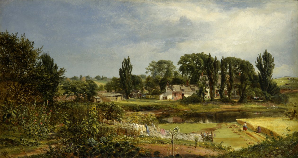 Long Island Homestead, studie z přírody od Andrew W. Warren
