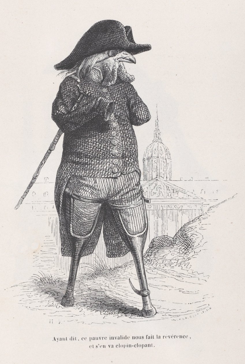 Když to řekl, tento ubohý invalida se nám uklonil a odkulhal ze S..., ca. 1837-47. od Andrew Best Leloir
